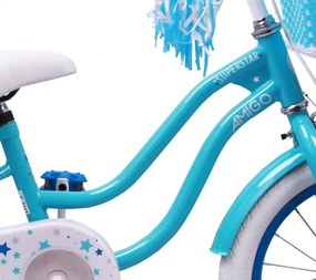 Superstar 16 Inch 22 cm Girls Coaster Brake Light blue