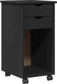 vidaXL Κινητό Ντουλάπι 34 x 39 x 65,5 cm Στερεό πεύκο Μαύρο