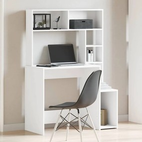 Γραφείο vidaXL με ράφια Λευκό 100x45x140 cm Κατασκευασμένο ξύλο