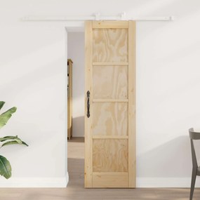 vidaXL Συρόμενη Πόρτα Φυσικό και Λευκό 61 x 198,5 εκ.