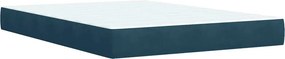 vidaXL Κρεβάτι Boxspring με Στρώμα Μπλε 140x190 εκ. Βελούδινο
