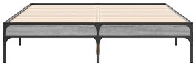vidaXL Πλαίσιο Κρεβατιού Γκρι Sonoma 140x190 εκ. Επεξ. Ξύλο &amp; Μέταλλο