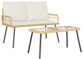 Σέτ φαγητού για κήπο 2 pcs Φυσικό συνθετικό ρατάν