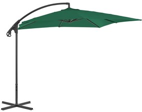 Ομπρέλα Κρεμαστή Πράσινη 250 x 250 εκ. με Ατσάλινο Ιστό