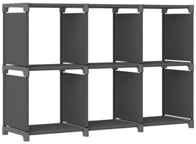 vidaXL Ραφιέρα με 6 Κύβους Γκρι 103 x 30 x 72,5 εκ. Υφασμάτινη