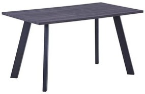 Τραπέζι Baxter ΕΜ817,2 140x80x75cm Grey Walnut-Black Μελαμίνη,Μέταλλο