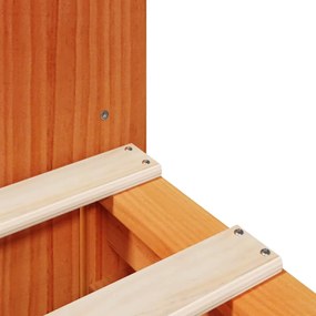 Κρεβάτι Βιβλιοθήκη Χωρίς Στρώμα Καφέ 135x190 εκ Μασίφ Πεύκο - Καφέ