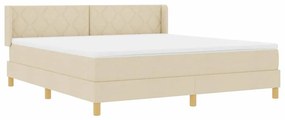 vidaXL Κρεβάτι με Ελατήρια με στρώμα Κρεμ 180 x 200 cm ύφασμα