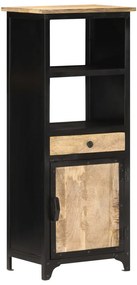 Ντουλάπι με Συρτάρι/Ράφια 45x32x110 εκ. Μασίφ Ξύλο Μάνγκο - Μαύρο