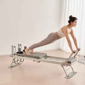 VEVOR Foldable Pilates Reformer Pilates Machine Home Gym Workout Equipment