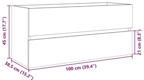 ΝΤΟΥΛΑΠΙ ΝΙΠΤΗΡΑ ΜΠΑΝΙΟΥ SONOMA ΔΡΥΣ 100X38,5X45 ΕΚ. ΕΠΕΞ. ΞΥΛΟ 849639