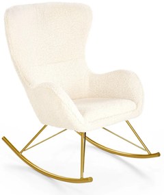 Κουνιστή καρέκλα Houston 1326, Χρυσό, Κρεμ, 106x72x100cm, 13 kg, Ταπισερί, Μεταλλικά | Epipla1.gr