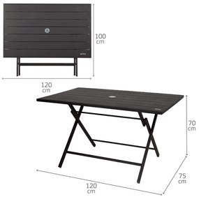 Πτυσσομενο τραπεζακι Aktive 120 x 70 x 75 cm