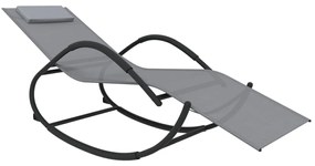 vidaXL Κουνιστή Ξαπλώστρα Γκρι από Ατσάλι / Textilene