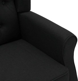 vidaXL Πολυθρόνα Μασάζ Μαύρη Υφασμάτινη με Υποπόδιο