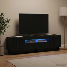 vidaXL Ντουλάπα LED Τηλεόρασης Μαύρο Επεξεργασμένο Ξύλο