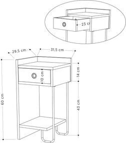 Κομοδίνο Δρυς SIRIUS 32x30x61