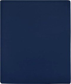 vidaXL Σεντόνι Με Λάστιχο Ναυτικό Μπλε 90 x 200 εκ. Βαμβακερό Ζέρσεϊ