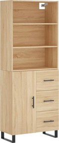 vidaXL Ντουλάπι Sonoma δρυς 69,5 x 34 x 180 εκ. από Επεξεργασμένο Ξύλο
