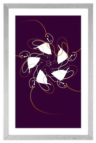 Αφίσα με πασπαρτού Χορεύοντας με κορδέλες σε σκοτεινό φόντο - 20x30 white