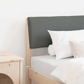vidaXL Ταπετσαρισμένο κεφαλάρι Σκούρο Γκρι 80 cm Στερεά ξυλεία πεύκου