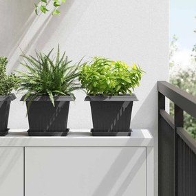 vidaXL Γλάστρες φυτών 24 τμχ. Μαύρο Πλαστικό