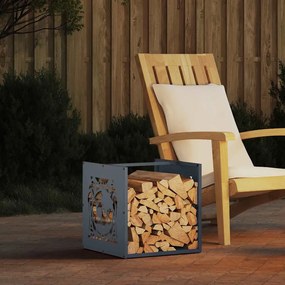 Ράφι Καυσόξυλων Ανθρακί 40x40x40 εκ. Χάλυβας ψυχρής έλασης