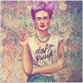 Πίνακας σε καμβά "Frida Punk" Megapap ψηφιακής εκτύπωσης 60x60x3εκ.