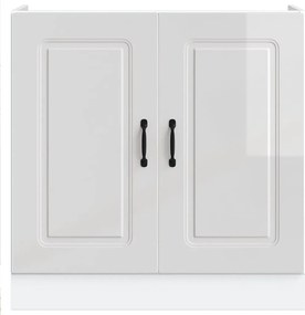 vidaXL Ντουλάπι βάσης νεροχύτη Kalmar Γυαλιστ. Λευκό 80x46x81,5 εκ.