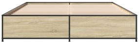 vidaXL Πλαίσιο Κρεβατιού Sonoma Δρυς 120x190 εκ. Επεξ. Ξύλο & Μέταλλο