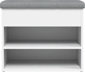 vidaXL Παγκάκι Παπουτσιών Λευκό 62 x 32 x 50 εκ. από Τεχνητό Ξύλο