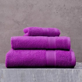 Πετσέτες Illusion (Σετ 3τμχ) Purple Ρυθμός Towels Set 70x140cm 100% Βαμβάκι