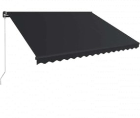 vidaXL Χειροκίνητη τέντα με ηλιακό LED 4,5 x 3 m Ανθρακί