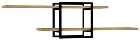 Ραφιέρα τοίχου Mone Megapap χρώμα sapphire oak - μαύρο 120x18x30εκ.
