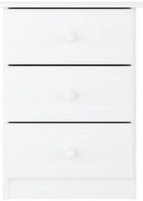 vidaXL Κομοδίνο ALTA Λευκό 41 x 35 x 55,5 εκ. από Μασίφ Ξύλο Πεύκου