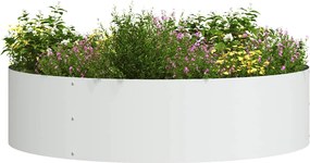 vidaXL Δακτύλιος γλάστρας Λευκό 80 x 80 x 20 cm Ψυχρής έλασης χάλυβας