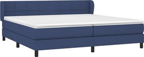 vidaXL Κρεβάτι Boxspring με Στρώμα Μπλε 200x200 εκ. Υφασμάτινο