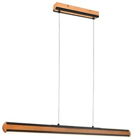 Φωτιστικό Οροφής - Ράγα Deacon 326610232 40W Led 110x6,5x150cm Natural-Black Mat Trio Lighting Metal,Wood