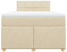 ΚΡΕΒΑΤΙ BOXSPRING ΜΕ ΣΤΡΩΜΑ ΚΡΕΜ 120X190 ΕΚ. ΥΦΑΣΜΑΤΙΝΟ 3288924