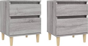 vidaXL Κομοδίνα 2 Τεμ. Γκρι Sonoma 40x35x50 εκ.