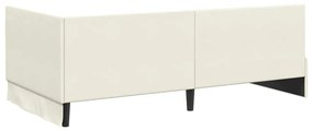 vidaXL Κρεβάτι Γωνίας με κεφαλάρι Κρεμ 100 x 200 cm Βελούδο