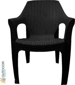 Πολυθρόνα βαρέους τύπου HERMES απο PP σε χρώμα μαύρο 60x60x80