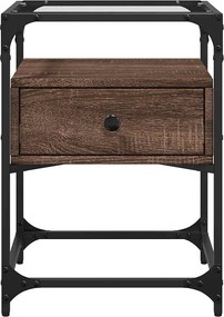 vidaXL Κομοδίνο Καφέ Δρυς 40x40x55 εκ. από Επεξεργασμένο Ξύλο