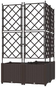 vidaXL Γλάστρα Κήπου με Πλέγμα 3 τμχ Καφέ 80x80x143 εκ