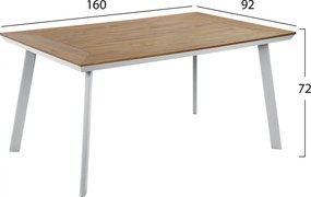ΤΡΑΠΕΖΙ ΑΛΟΥΜΙΝΙΟΥ TABER ΜΕ POLYWOOD HM5132.11 ΛΕΥΚΟ 160x92x72Υ