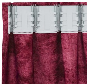 vidaXL Κουρτίνα με κουρτίνες 2 pcs Μπορντό 225 x 140 εκ. Βελούδο