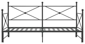 vidaXL Κρεβάτι ημέρας με καρότσα χωρίς στρώμα Μαύρο 100x190 cm Ατσάλι