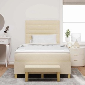 vidaXL Κρεβάτι με ελατήρια με στρώμα Κρεμ 120 x 190 cm ύφασμα