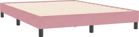 vidaXL Κρεβάτι Boxspring με Στρώμα Ροζ 140x210 εκ. Βελούδινο