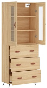 vidaXL Ντουλάπι Sonoma δρυς 69,5 x 34 x 180 εκ. από Επεξεργασμένο Ξύλο